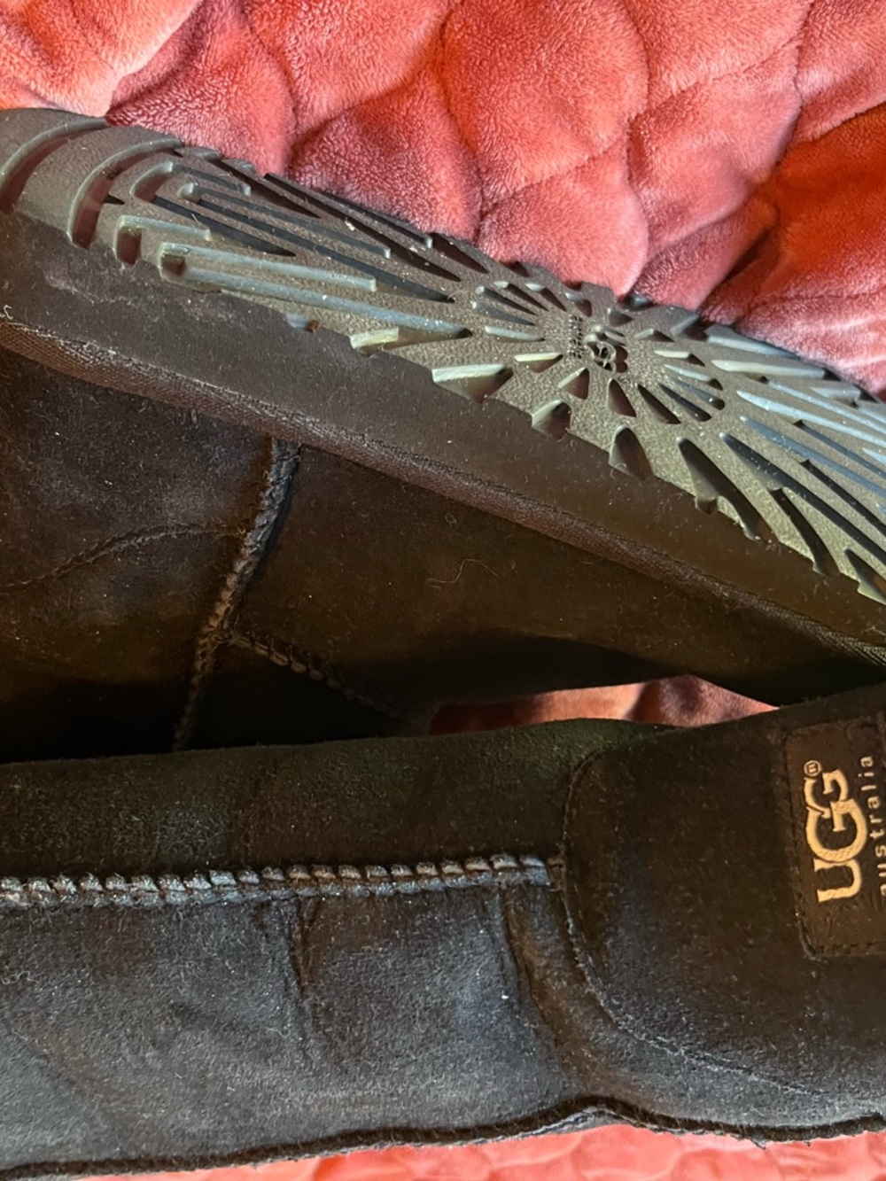 UGG Black Suede Slip-On tall Casual Boot - Picture 2 of 5